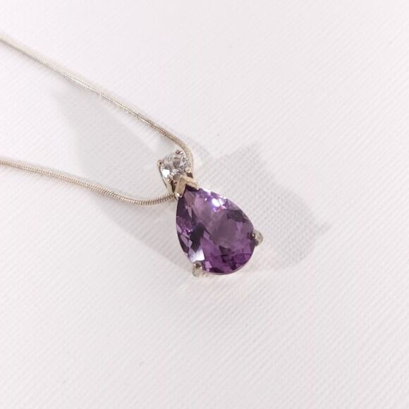 Amethyst Pendant Necklace Pre-Loved - Picture 3 of 10
